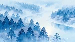 冰封雪松