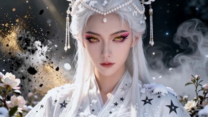 银发古风精致美人