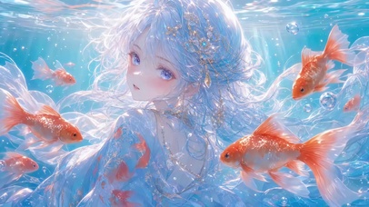 少女与金鱼