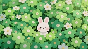 花丛中的小兔子