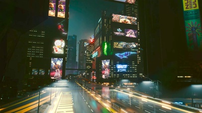 赛博朋克街道夜景