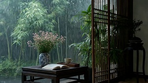雨天树木