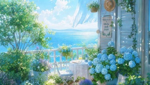 海边鲜花小屋