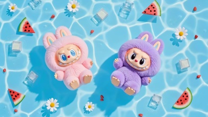 labubu清凉泳池小可爱