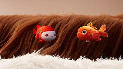 玩偶锦鲤水中游