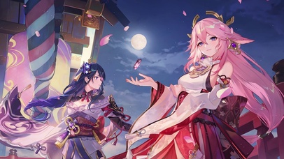 雷电将军，八重神子，薄樱初绽时