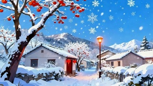 落雪柿子树