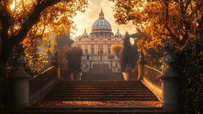 金色秋日浪漫宫殿