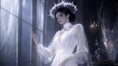 荆棘光环圣洁白衣女神