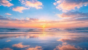 夕阳海景