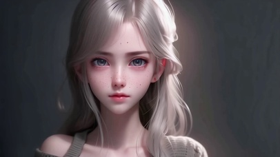 清纯治愈可爱银发女神