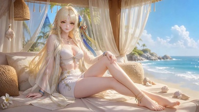 海滩度假穗穗
