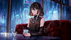 喝咖啡的女孩