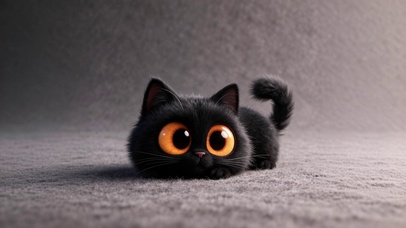 黑猫萌眼