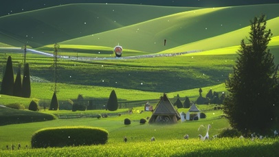 草原绿色护眼风景