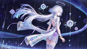 宇宙星轨白裙少女莫宁