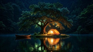 森林夜营