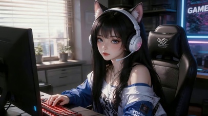 可爱电竞女孩