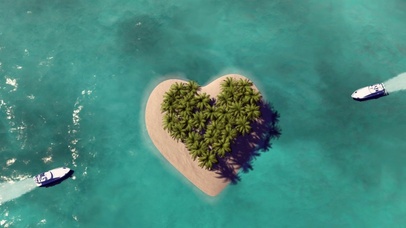 唯美心形海岛
