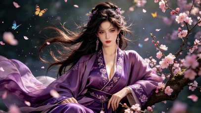 古风飞花美女壁纸