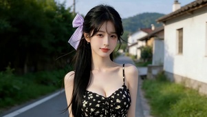 可爱吊带裙女孩
