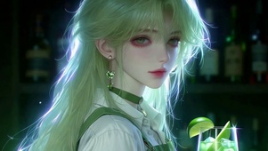清新青柠发光二次元美少女
