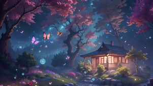 唯美森林夜景