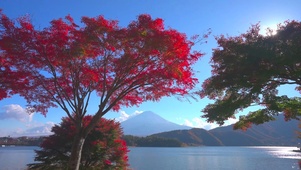 高山湖畔秋景