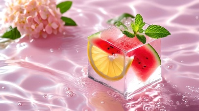 清凉治愈冰块西瓜