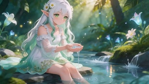 森林里的精灵少女