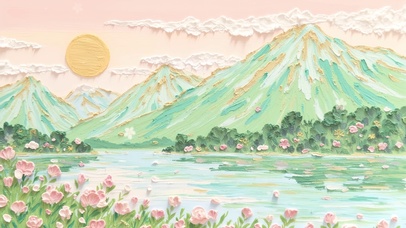 青山粉蕊浪漫春天