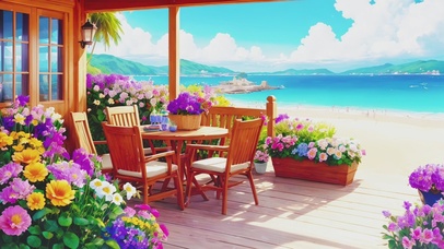 海边的鲜花小屋