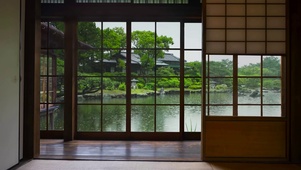 屋外雨天园林