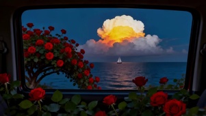 车窗外浪漫大海