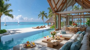 蓝天沙滩度假屋