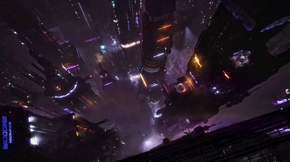 科幻未来雨夜城市