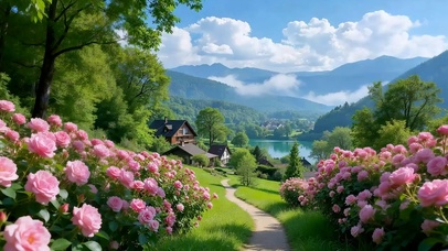 山野花径湖居