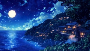 夜景星空树木