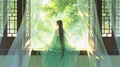 古风美女背影