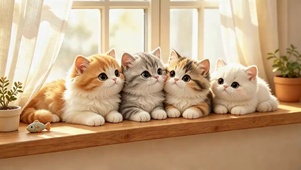 窗边奶猫贴贴