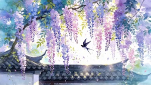 古风紫藤花