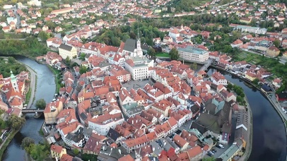 航拍捷克ck小镇