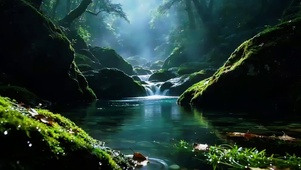 山间泉涧