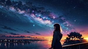 星空下的女孩