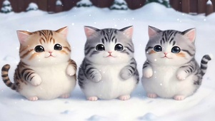 4K三只小肥猫