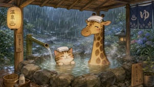 雨天温泉