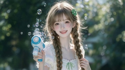 夏日泡泡少女