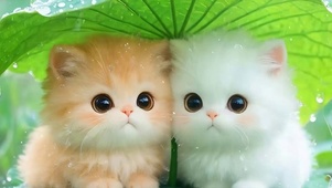 雨天猫咪带鱼屏