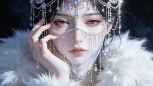 水晶面纱美女