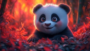 枫林可爱小熊猫